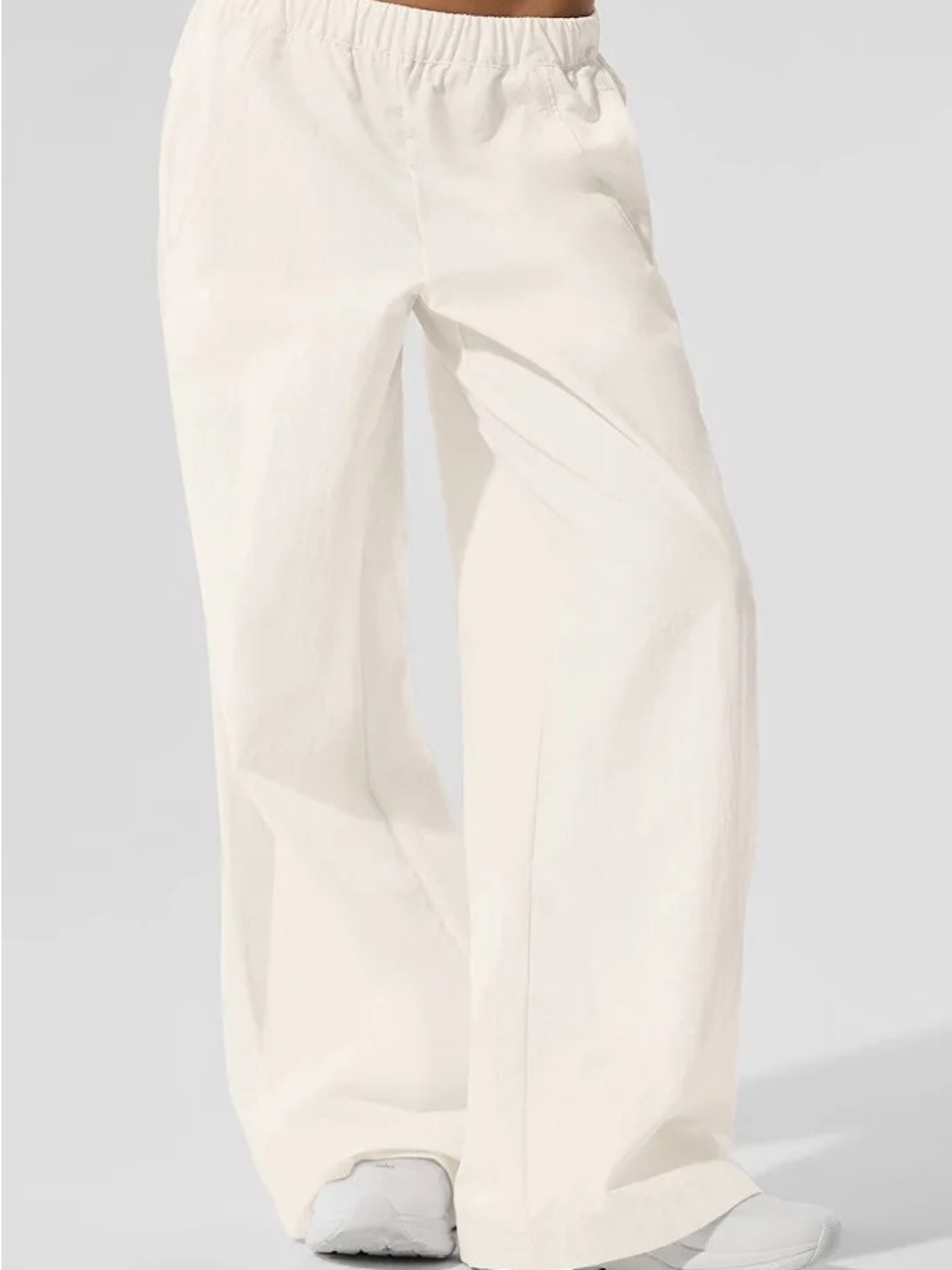 Alo Yoga High-Waist Origin Wide Leg Track Pants White Size S Lightweight